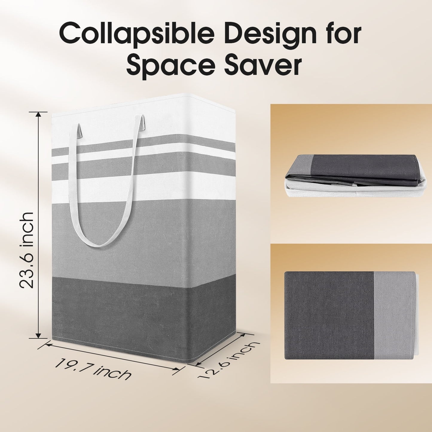 2Pack 75L Large Freestanding Laundry Hamper, Collapsible Laundry Basket Hamper with Handles Waterproof Clothes Hamper Organizer for Easy Storage