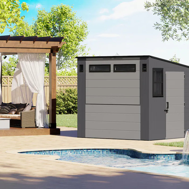 8-Ft X 7-Ft Resin Shed Resin Storage Shed (Floor Included)