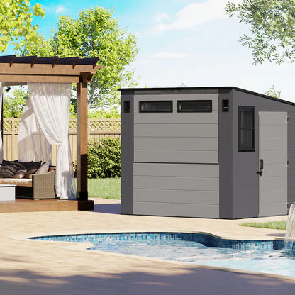 8-Ft X 7-Ft Resin Shed Resin Storage Shed (Floor Included)