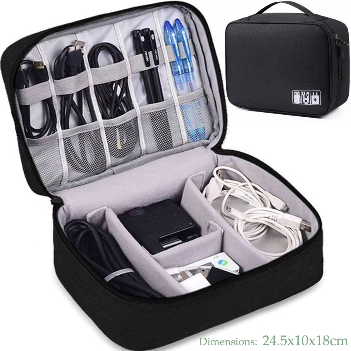 Cable Storage Bag Waterproof Digital Electronic Accessories Organizer Portable Travel Cable Organizer Case for Cable Charger