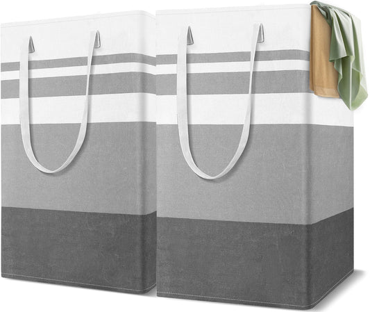 2Pack 75L Large Freestanding Laundry Hamper, Collapsible Laundry Basket Hamper with Handles Waterproof Clothes Hamper Organizer for Easy Storage