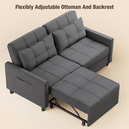 Sofa Bed, Convertible Sleeper Sofa Couch for Home Furniture and Small Space, Gray
