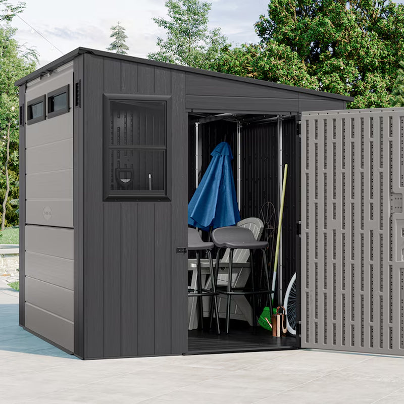 8-Ft X 7-Ft Resin Shed Resin Storage Shed (Floor Included)