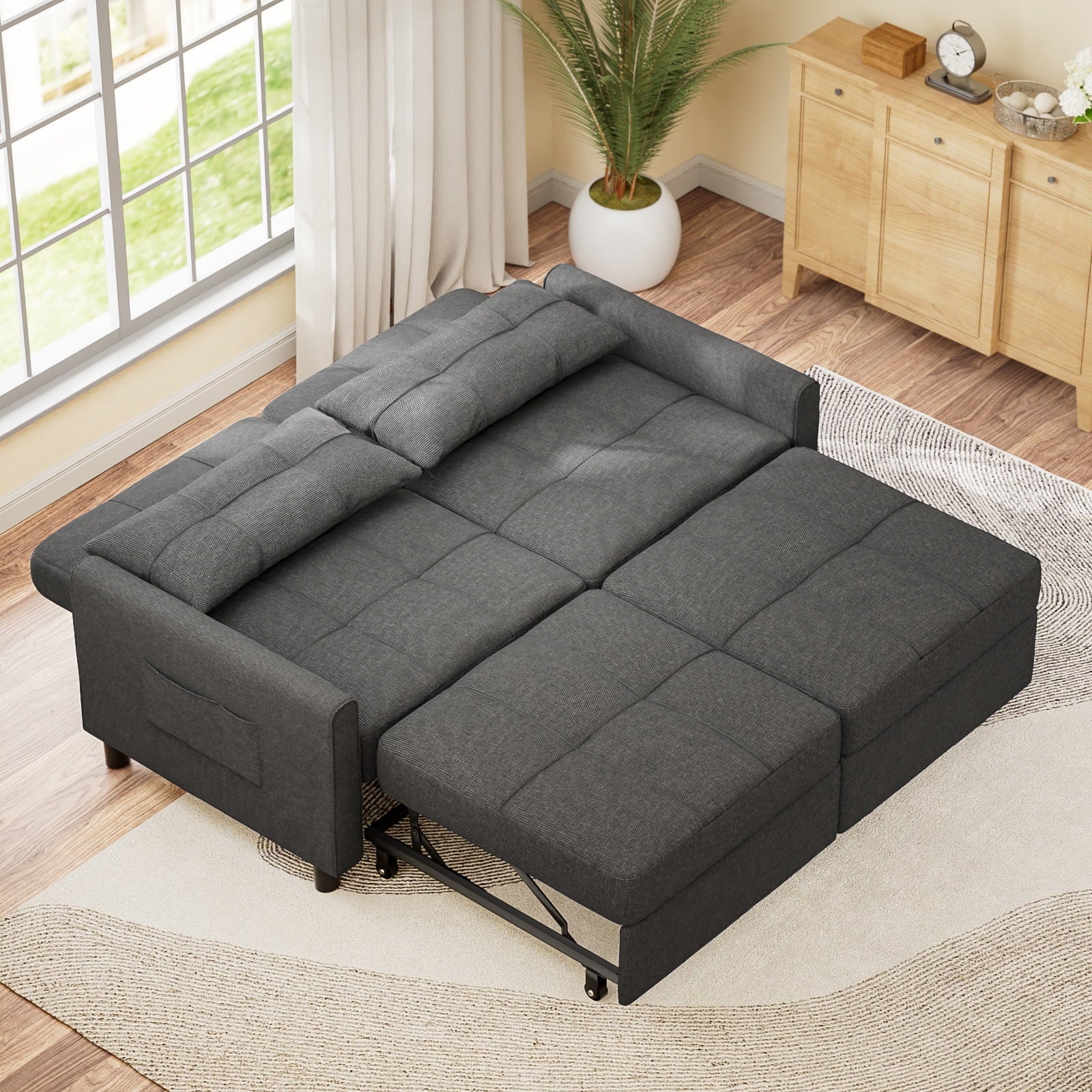 Sofa Bed, Convertible Sleeper Sofa Couch for Home Furniture and Small Space, Gray