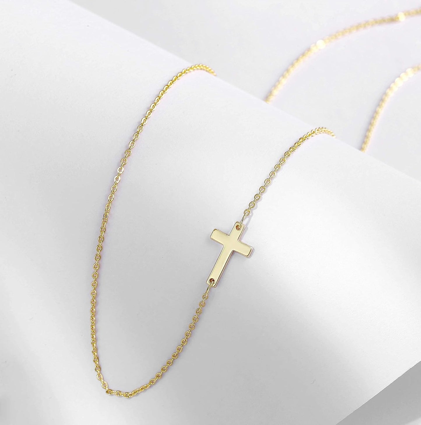 18K Gold/Silver Plated Simple Evil Eye Turquoise Cross Pendant Choker Necklace Simple Tiny Necklace for Women Girls