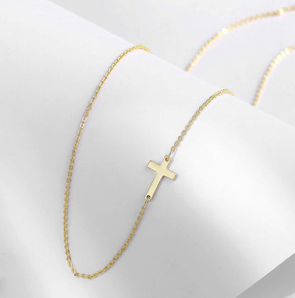 18K Gold/Silver Plated Simple Evil Eye Turquoise Cross Pendant Choker Necklace Simple Tiny Necklace for Women Girls