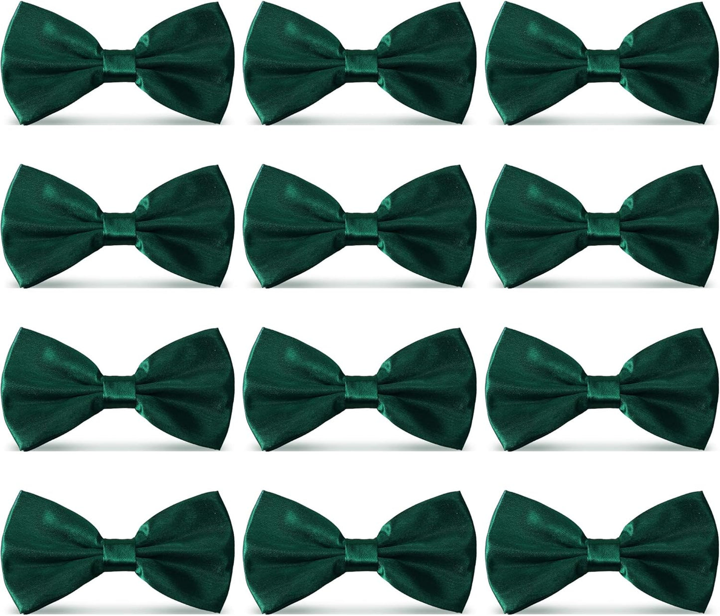 Men'S Bowties Formal Satin Solid - 6/12 Pack Bow Ties Pre-Tied Adjustable Ties for Men Many Colors Option in Bulk