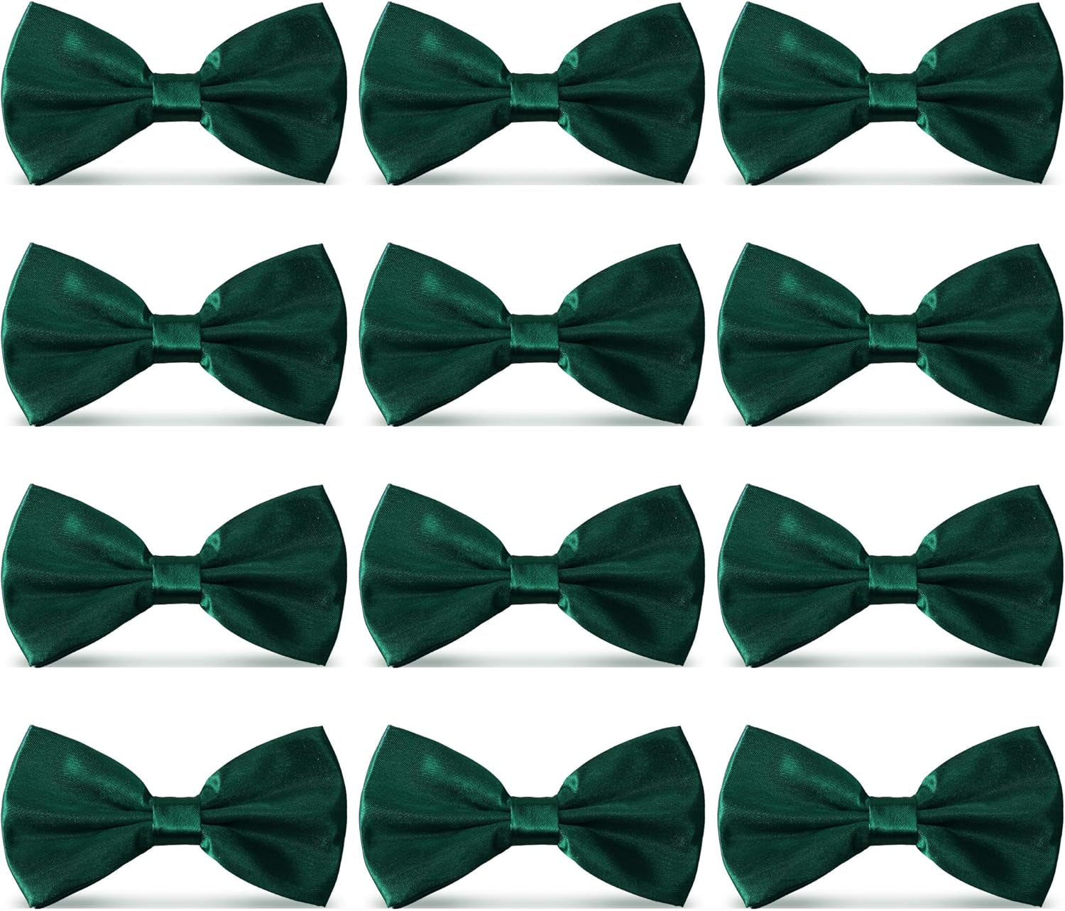 Men'S Bowties Formal Satin Solid - 6/12 Pack Bow Ties Pre-Tied Adjustable Ties for Men Many Colors Option in Bulk