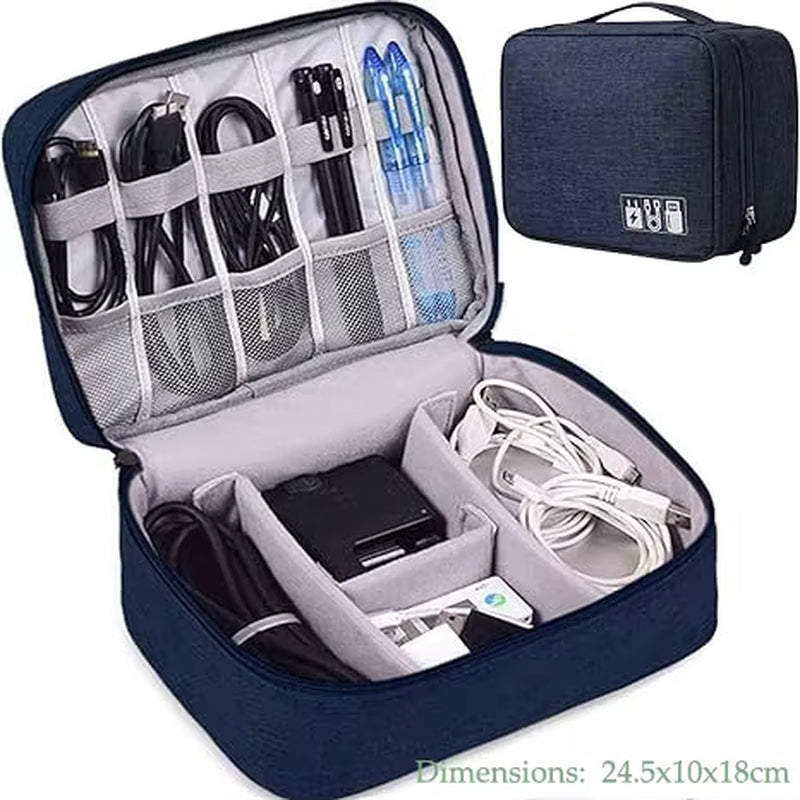 Cable Storage Bag Waterproof Digital Electronic Accessories Organizer Portable Travel Cable Organizer Case for Cable Charger