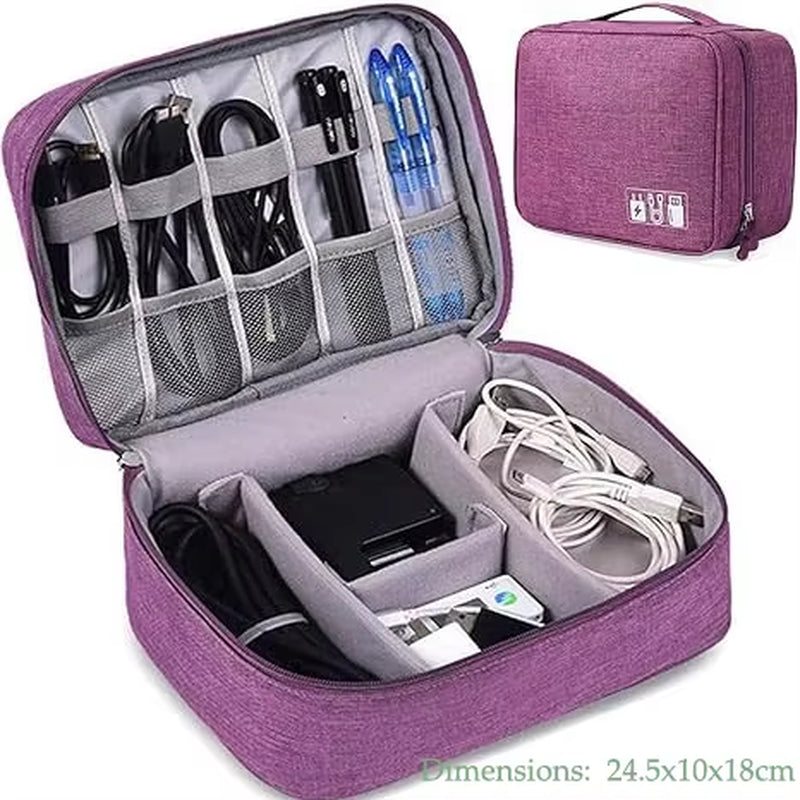 Cable Storage Bag Waterproof Digital Electronic Accessories Organizer Portable Travel Cable Organizer Case for Cable Charger
