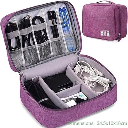 Cable Storage Bag Waterproof Digital Electronic Accessories Organizer Portable Travel Cable Organizer Case for Cable Charger