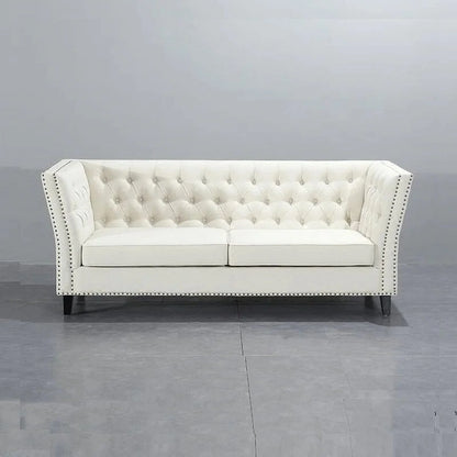American Style Synthetic Leather 2 Seater Sofa Couch Living Room Furniture Luxury Chesterfield Sofas Set
