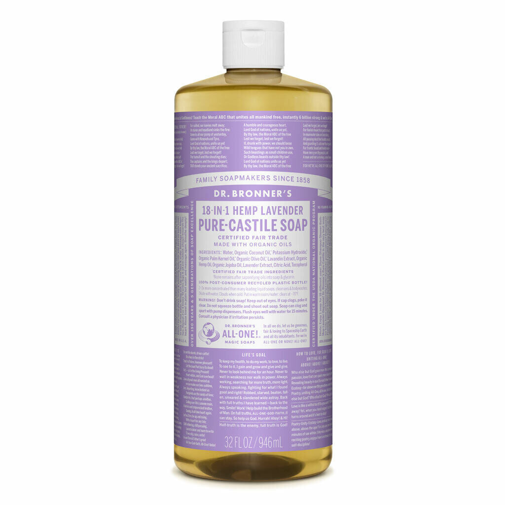 NEW Dr. Bronner'S Hemp Pure-Castile Soap Liquid 946Ml 18-In-1 All Scent Bronners