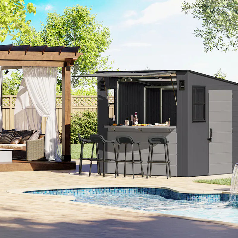 8-Ft X 7-Ft Resin Shed Resin Storage Shed (Floor Included)
