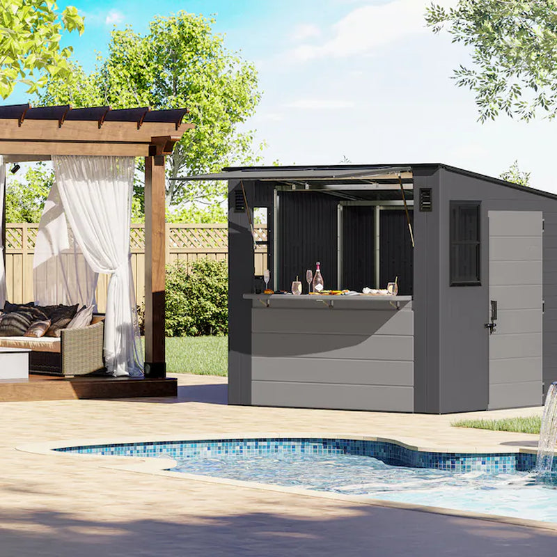8-Ft X 7-Ft Resin Shed Resin Storage Shed (Floor Included)