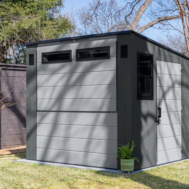 8-Ft X 7-Ft Resin Shed Resin Storage Shed (Floor Included)