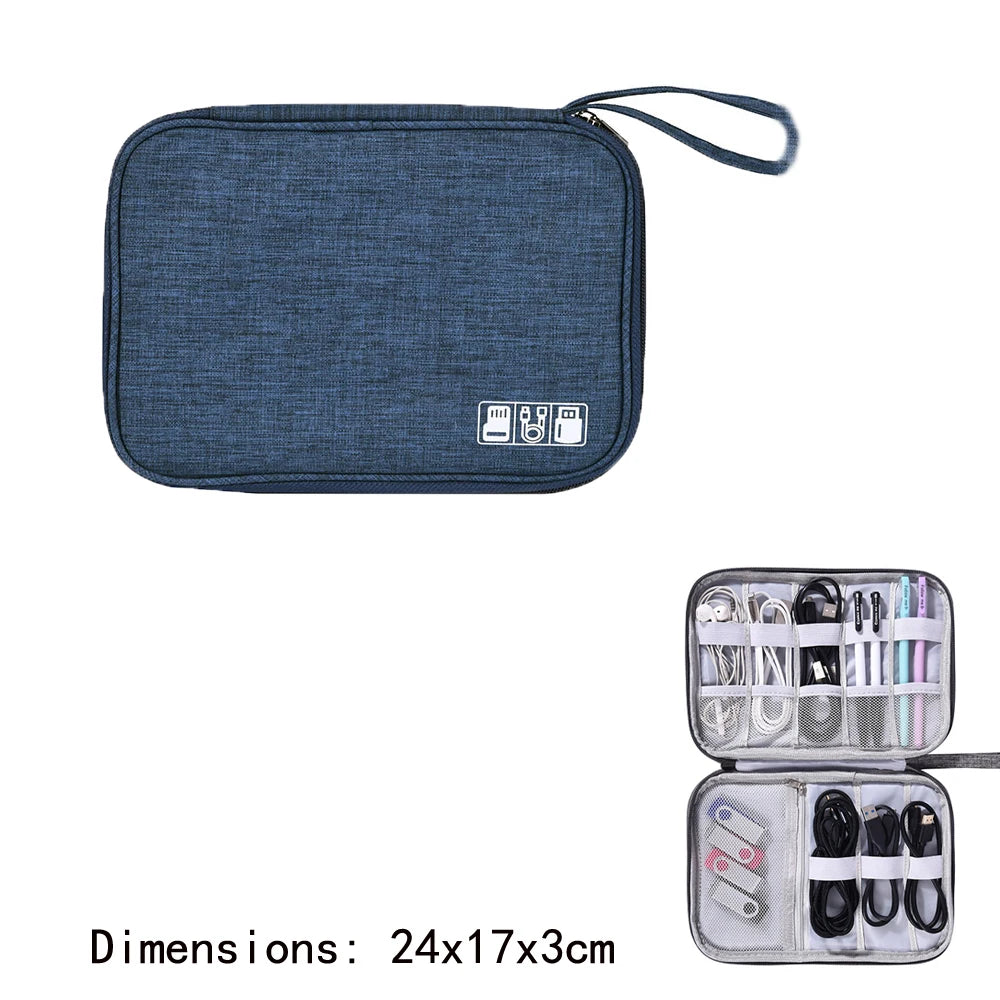 Cable Storage Bag Waterproof Digital Electronic Accessories Organizer Portable Travel Cable Organizer Case for Cable Charger