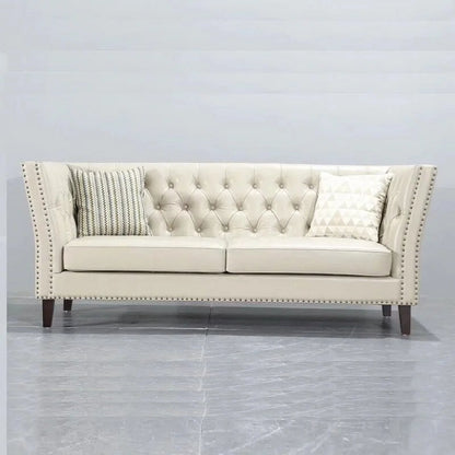 American Style Synthetic Leather 2 Seater Sofa Couch Living Room Furniture Luxury Chesterfield Sofas Set