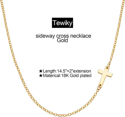 18K Gold/Silver Plated Simple Evil Eye Turquoise Cross Pendant Choker Necklace Simple Tiny Necklace for Women Girls