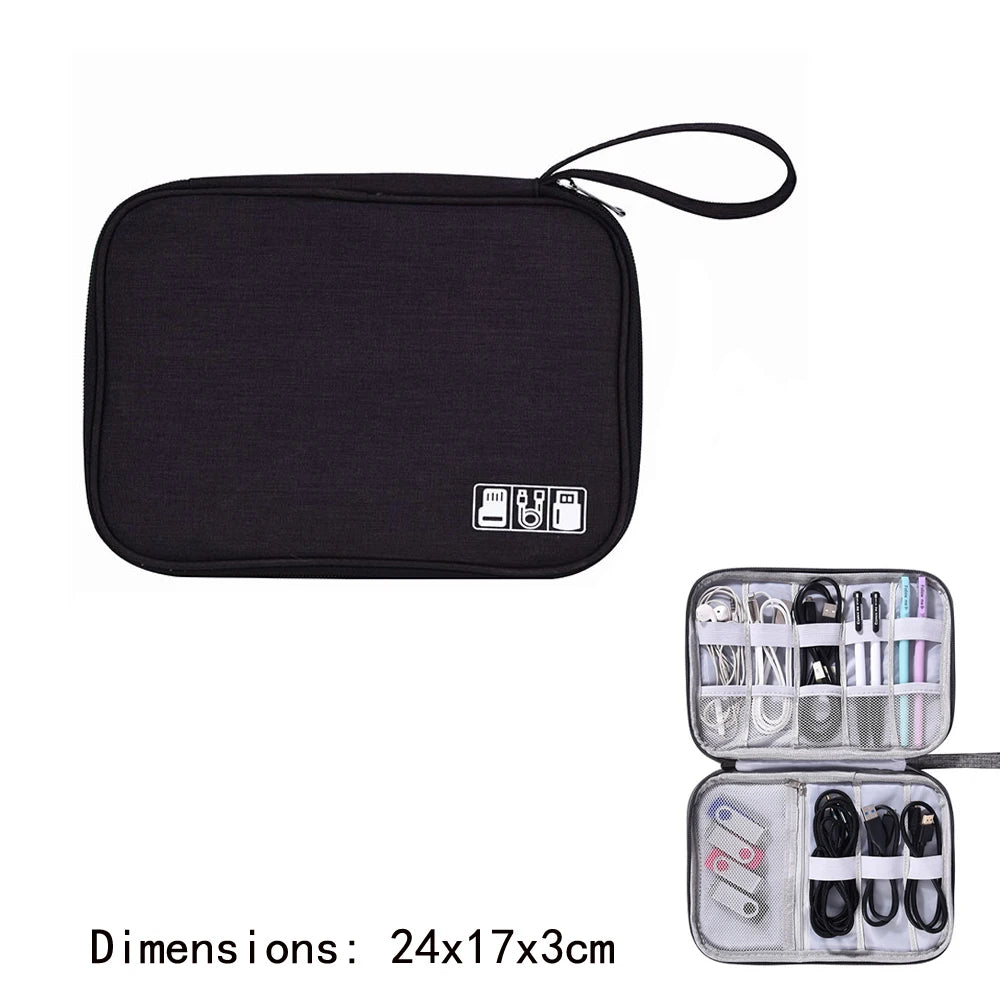 Cable Storage Bag Waterproof Digital Electronic Accessories Organizer Portable Travel Cable Organizer Case for Cable Charger