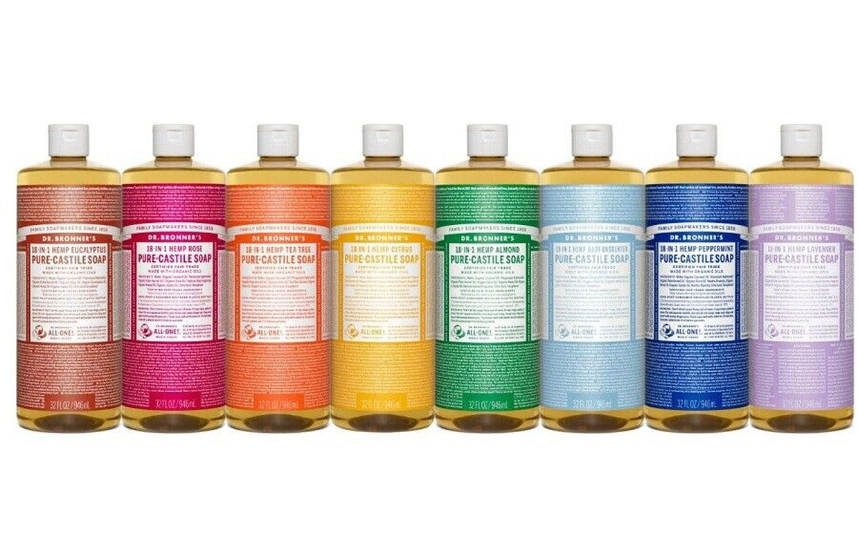 NEW Dr. Bronner'S Hemp Pure-Castile Soap Liquid 946Ml 18-In-1 All Scent Bronners