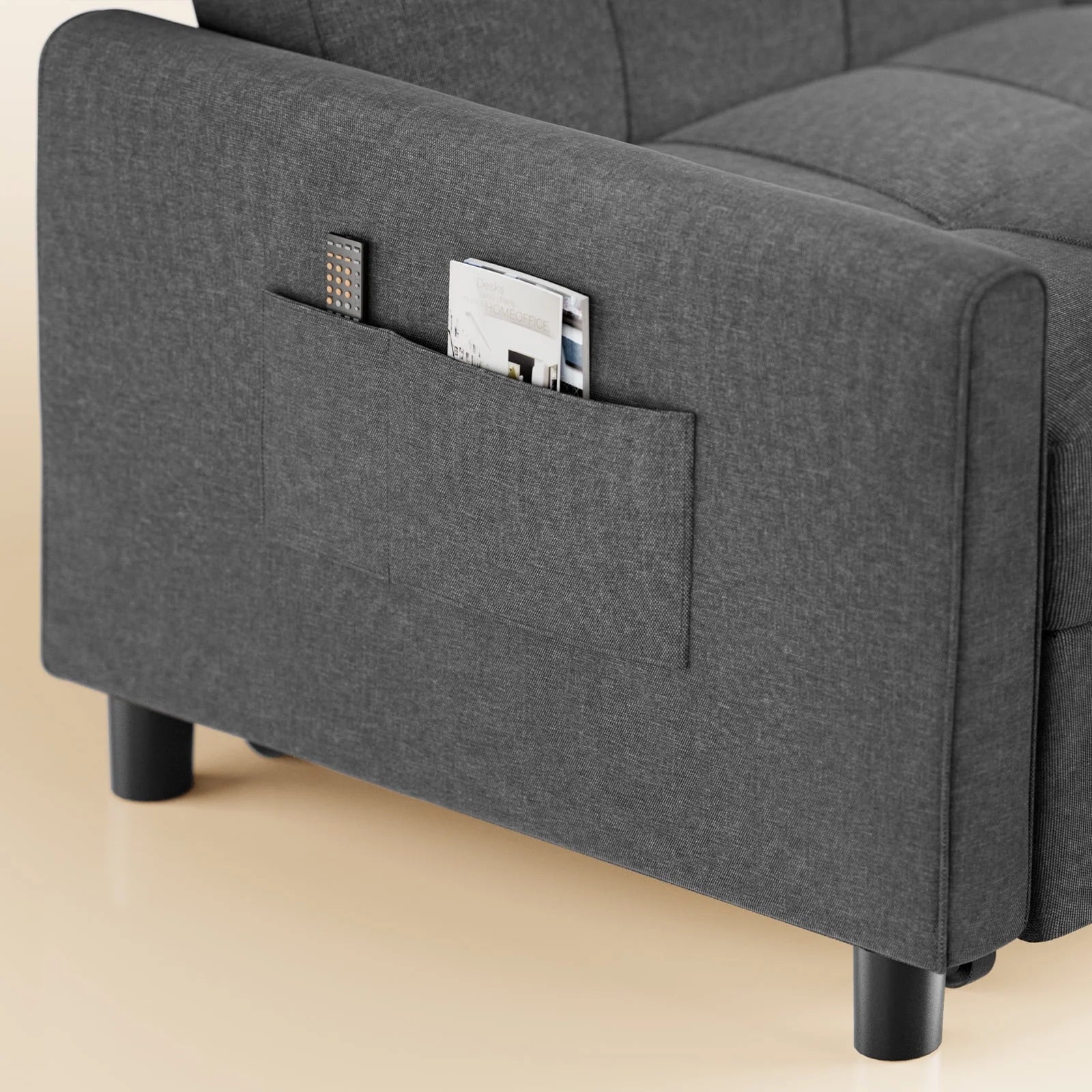 Sofa Bed, Convertible Sleeper Sofa Couch for Home Furniture and Small Space, Gray