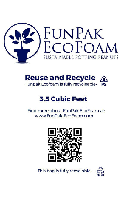 Bubblefast! Funpak Ecofoam Sustainable Potting Peanuts, 1.5 Cu. Ft.
