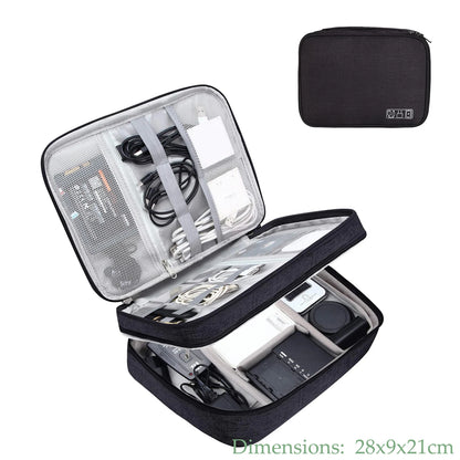 Cable Storage Bag Waterproof Digital Electronic Accessories Organizer Portable Travel Cable Organizer Case for Cable Charger