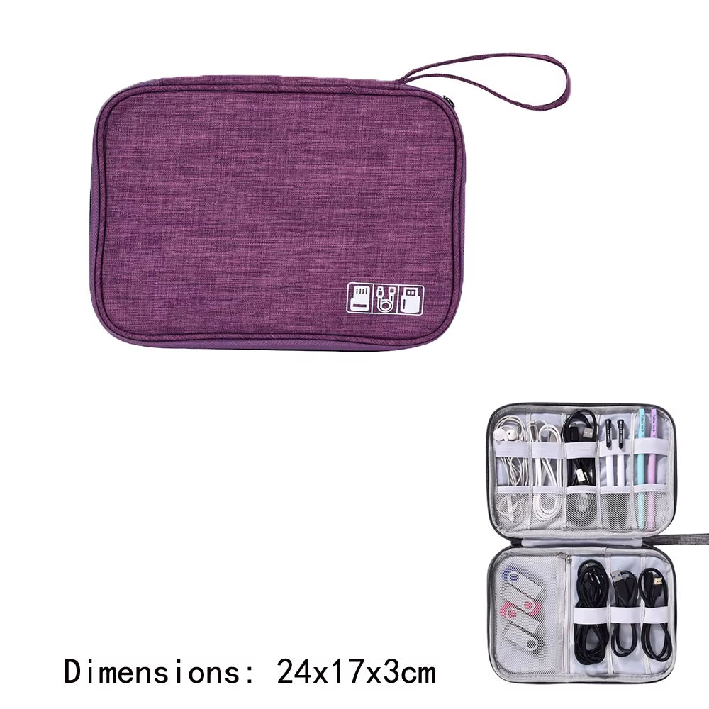 Cable Storage Bag Waterproof Digital Electronic Accessories Organizer Portable Travel Cable Organizer Case for Cable Charger
